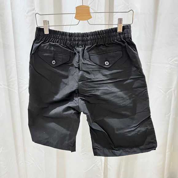 Black Cadet Elastic Waistband Drawstring Nylon Shorts - Picture 2 of 5